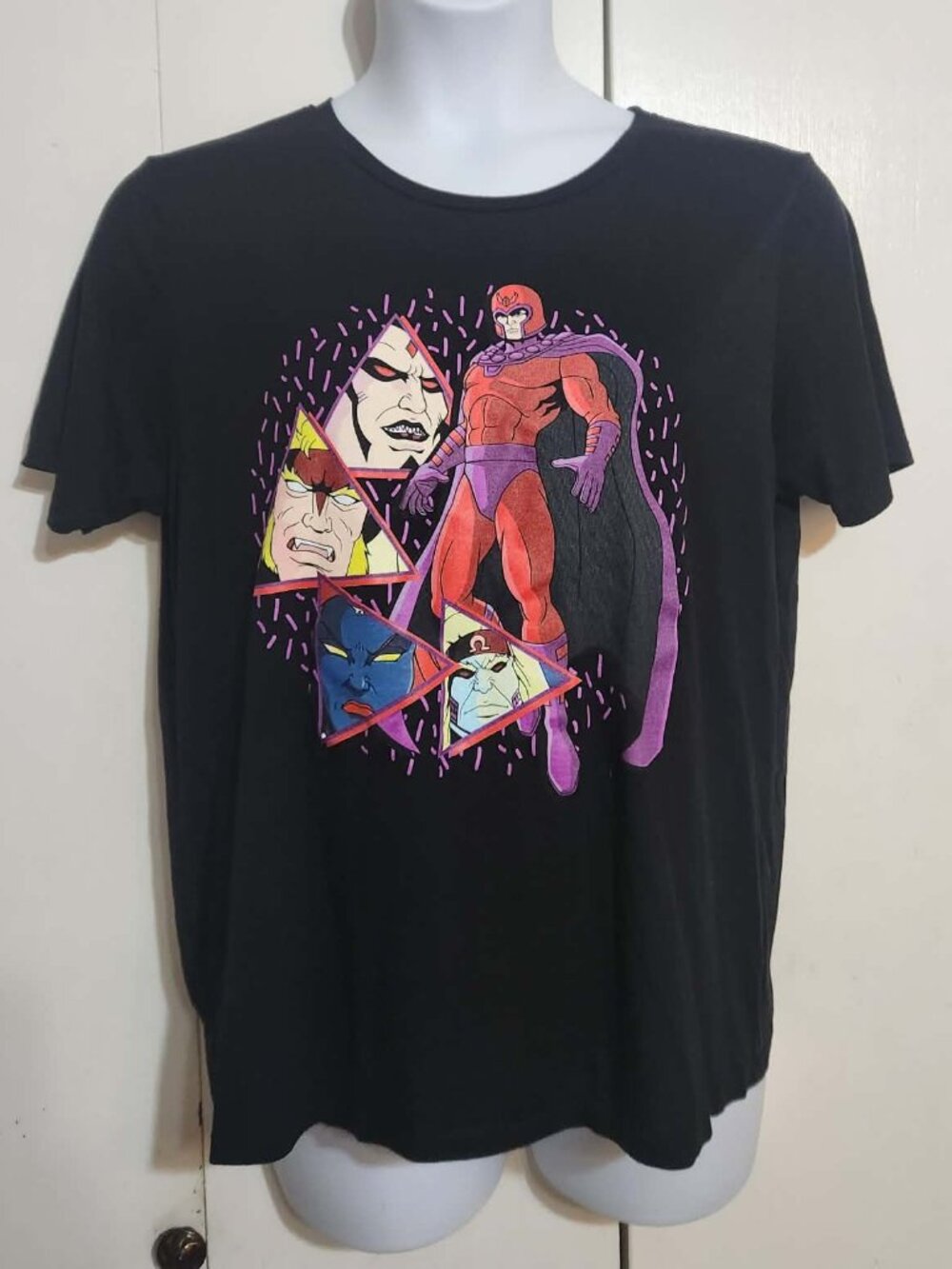Women Marvel X-Men Magneto Sinister Sabertooth Mystique Omega Red 2X Black Tee